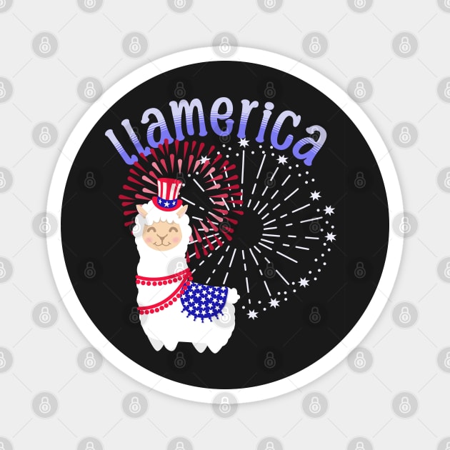 Llama American July 4th Magnet by HolidayBug